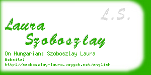 laura szoboszlay business card